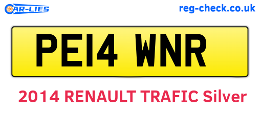 PE14WNR are the vehicle registration plates.
