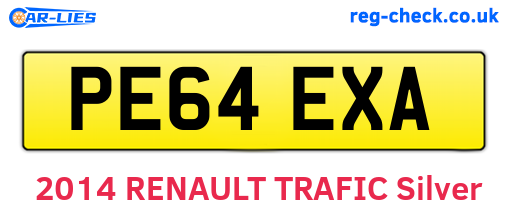 PE64EXA are the vehicle registration plates.