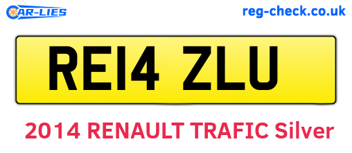 RE14ZLU are the vehicle registration plates.