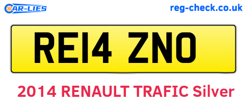 RE14ZNO are the vehicle registration plates.
