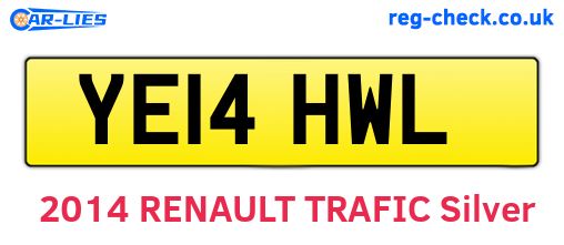YE14HWL are the vehicle registration plates.