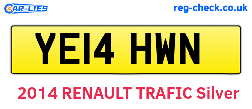 YE14HWN are the vehicle registration plates.