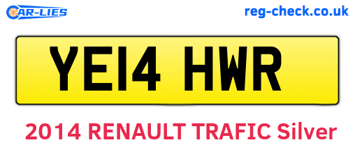 YE14HWR are the vehicle registration plates.