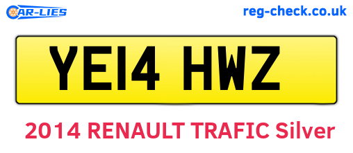 YE14HWZ are the vehicle registration plates.