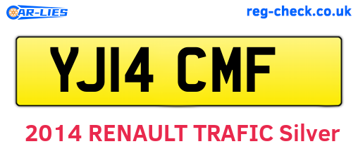 YJ14CMF are the vehicle registration plates.