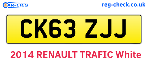 CK63ZJJ are the vehicle registration plates.
