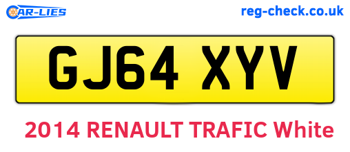 GJ64XYV are the vehicle registration plates.