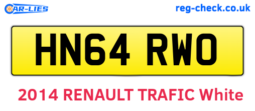HN64RWO are the vehicle registration plates.