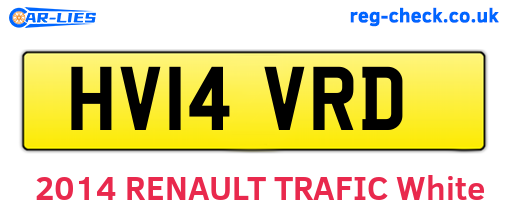HV14VRD are the vehicle registration plates.