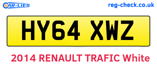 HY64XWZ are the vehicle registration plates.