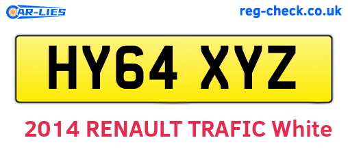 HY64XYZ are the vehicle registration plates.