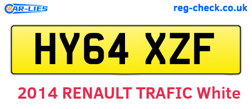 HY64XZF are the vehicle registration plates.