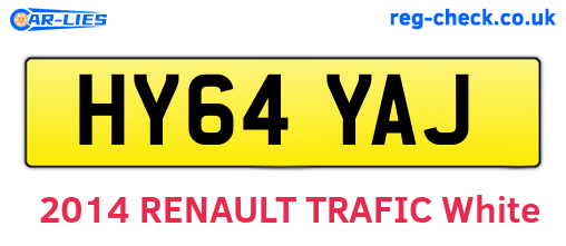 HY64YAJ are the vehicle registration plates.