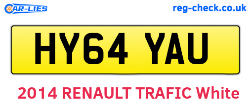 HY64YAU are the vehicle registration plates.