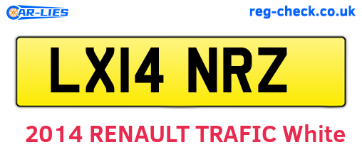LX14NRZ are the vehicle registration plates.