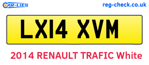 LX14XVM are the vehicle registration plates.