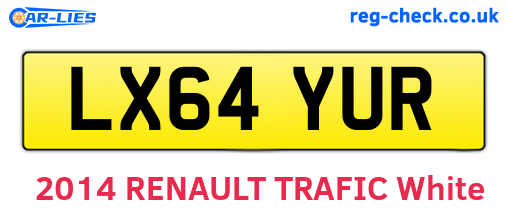 LX64YUR are the vehicle registration plates.