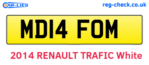 MD14FOM are the vehicle registration plates.