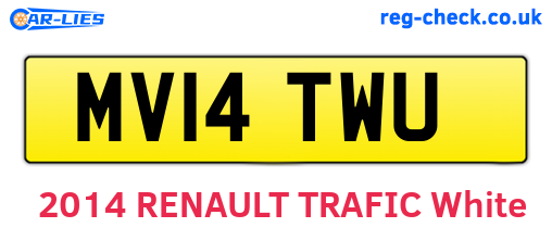 MV14TWU are the vehicle registration plates.