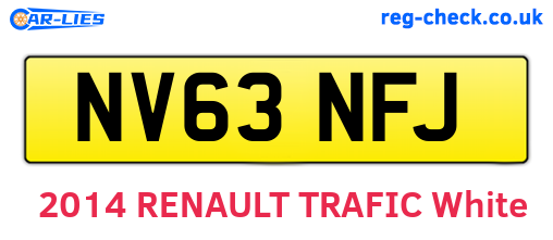 NV63NFJ are the vehicle registration plates.