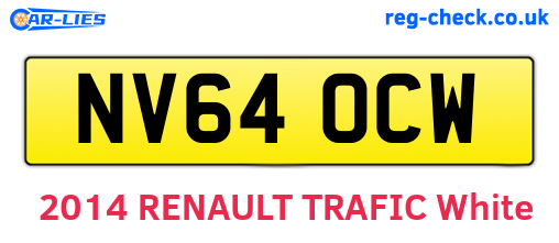 NV64OCW are the vehicle registration plates.