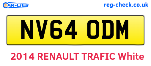 NV64ODM are the vehicle registration plates.