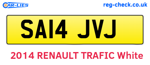SA14JVJ are the vehicle registration plates.