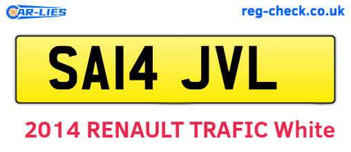 SA14JVL are the vehicle registration plates.