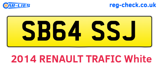 SB64SSJ are the vehicle registration plates.