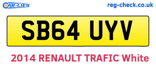 SB64UYV are the vehicle registration plates.