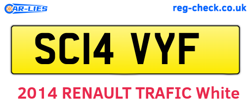 SC14VYF are the vehicle registration plates.