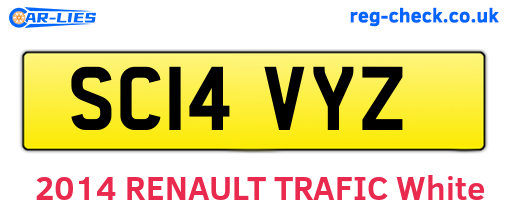 SC14VYZ are the vehicle registration plates.