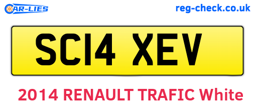 SC14XEV are the vehicle registration plates.