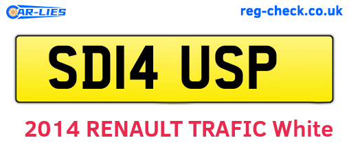SD14USP are the vehicle registration plates.