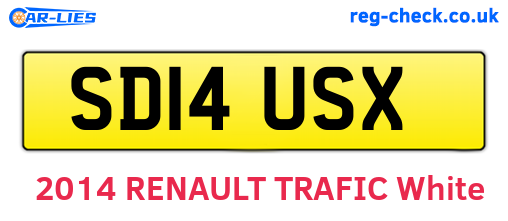 SD14USX are the vehicle registration plates.