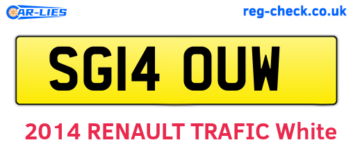 SG14OUW are the vehicle registration plates.