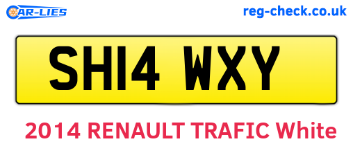 SH14WXY are the vehicle registration plates.