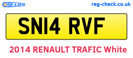 SN14RVF are the vehicle registration plates.