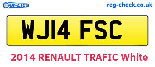 WJ14FSC are the vehicle registration plates.
