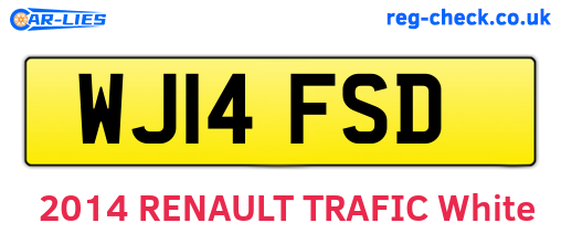 WJ14FSD are the vehicle registration plates.
