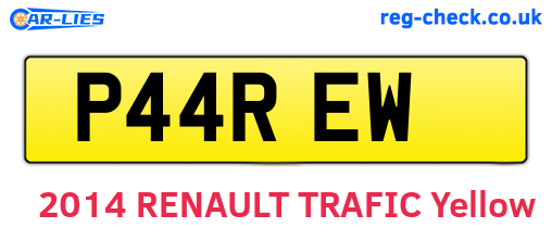 P44REW are the vehicle registration plates.