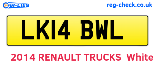 LK14BWL are the vehicle registration plates.