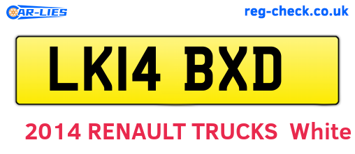 LK14BXD are the vehicle registration plates.