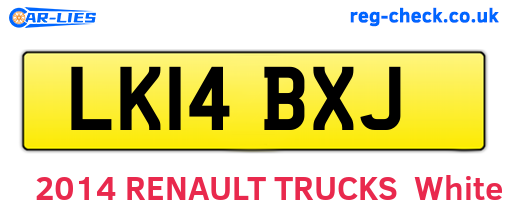 LK14BXJ are the vehicle registration plates.