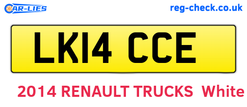 LK14CCE are the vehicle registration plates.