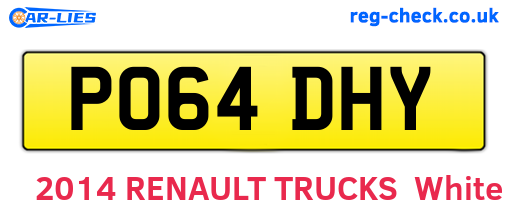 PO64DHY are the vehicle registration plates.