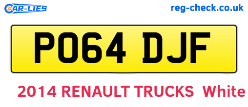 PO64DJF are the vehicle registration plates.