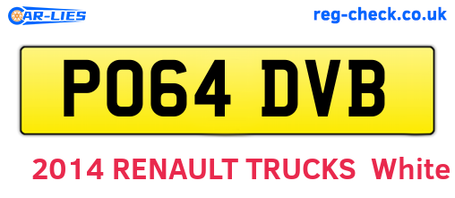 PO64DVB are the vehicle registration plates.