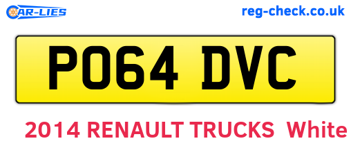 PO64DVC are the vehicle registration plates.