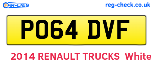 PO64DVF are the vehicle registration plates.